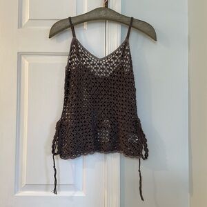 NWT Gray Crochet Tank Top